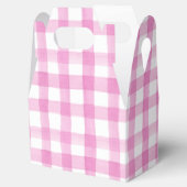 Waterverf Roze en Witte Gingham Garden Party Bedankdoosjes (Geopend)