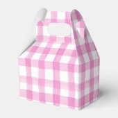 Waterverf Roze en Witte Gingham Garden Party Bedankdoosjes (Voorkant Zijde)