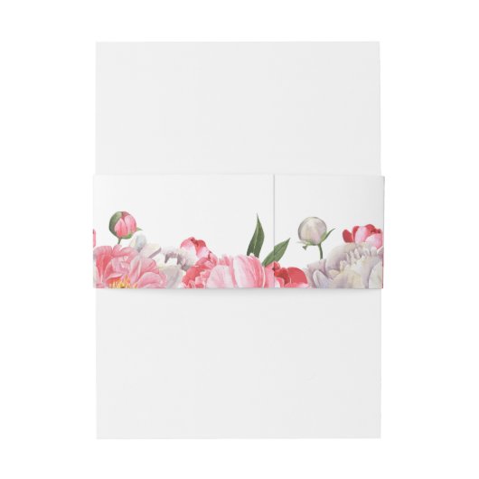 Waterverf roze en witte pony's uitnodigingen wikkel (Achterkant Voorbeeld)