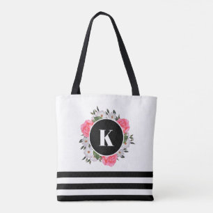 Waterverf Roze en witte rozen Cirkel Warm Tote Bag