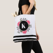 Waterverf Roze en witte rozen Cirkel Warm Tote Bag (Dichtbij)