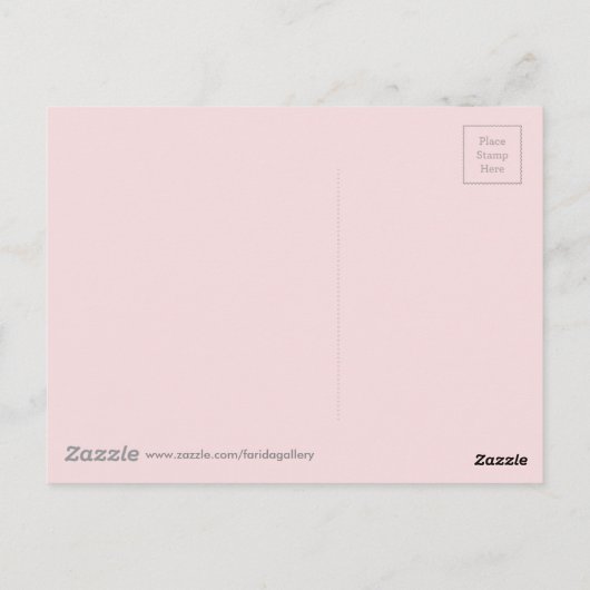 Waterverf Roze en Witte rozen Ronde Cirkel Briefkaart (Achterkant)