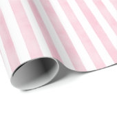 Waterverf roze en witte strepen cadeaupapier (Rol Hoek)