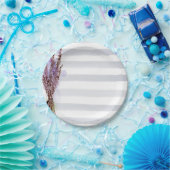 Waterverf Roze en witte strepen Papieren Bordje (Feest)