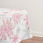 Waterverf Roze en zilverglitter Wintersneeuwvlokke Tafelkleed (Voorbeeld)