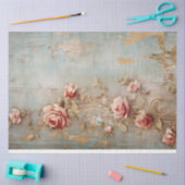  waterverf roze Engelse rozen faux gold Tissuepapier (Craft)