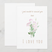 waterverf roze eustoma bloemen wenskaart kaart (Voorkant / Achterkant)