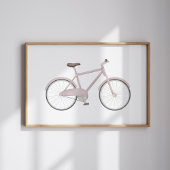 Waterverf  roze fiets poster