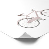 Waterverf  roze fiets poster (Hoek)