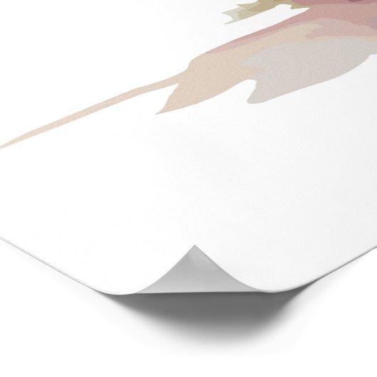 Waterverf Roze fiets Poster (Hoek)