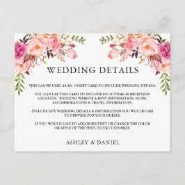 Waterverf - Roze finale bruiloft - Details Kaart i