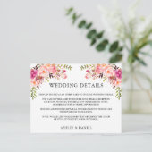 Waterverf - Roze finale bruiloft - Details Kaart i (Staand voorkant)