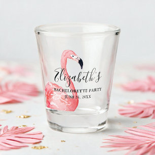 Waterverf Roze Flamingo Bachelorette Party Shot Glas