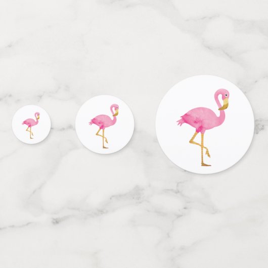 Waterverf Roze Flamingo Confetti (Voorkanten)