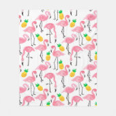 Waterverf roze flamingo en gele ananas fleece deken (Voorkant)