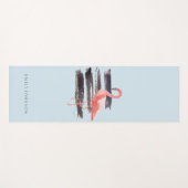 Waterverf Roze Flamingo Gepersonaliseerd Yogamat (Voorkant (horizontaal))