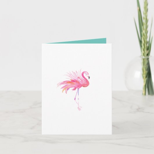 Waterverf Roze Flamingo Gifts Wenskaart Feestdagen Kaart (Voorkant)