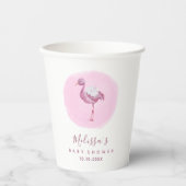 Waterverf Roze Flamingo Girl's Baby shower Cute Papieren Bekers (Voorkant)