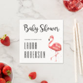 Waterverf Roze Flamingo Hand Lettered Baby shower Servet (Insitu)