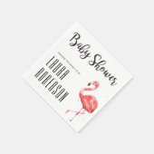 Waterverf Roze Flamingo Hand Lettered Baby shower Servet (Hoek)