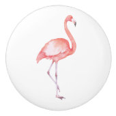 Waterverf Roze Flamingo Keramische Knop (Voorkant)