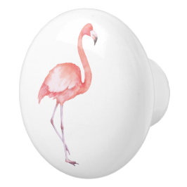 Waterverf Roze Flamingo Keramische Knop