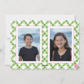 Waterverf Roze Flamingo Kerst Monogram Crest Feestdagenkaart (Achterkant)