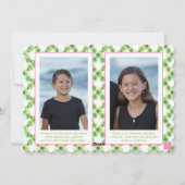 Waterverf Roze Flamingo Kerst Monogram Crest Feestdagenkaart (Achterkant)