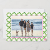 Waterverf Roze Flamingo Kerst Monogram Crest Feestdagenkaart (Achterkant)