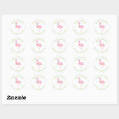 Waterverf Roze Flamingo Kerstcadeau Ronde Sticker (Vel)