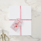 Waterverf Roze Flamingo Kerstvakantie Cadeaulabel (Met Touw)