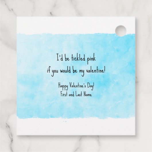 Waterverf Roze Flamingo Klasse Valentijns's Party Bedankjes Labels (Achterkant)