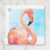 Waterverf Roze Flamingo Klasse Valentijns's Party Bedankjes Labels (Voorkant)