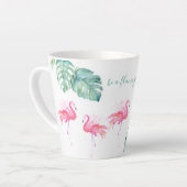 Waterverf Roze Flamingo Latte Mok (Linkerhoek)