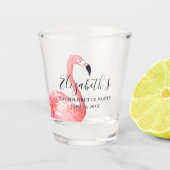 Waterverf Roze Flamingo Meisjes-onder-ons Shot Glas (Voorkant)