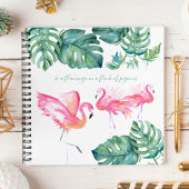 Waterverf Roze Flamingo Monstera Greenery Notitieboek
