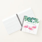 Waterverf Roze Flamingo Monstera Greenery Notitieboek (Binnen)