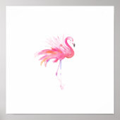 Waterverf Roze Flamingo Originele Tropische Kunst Poster (Voorkant)