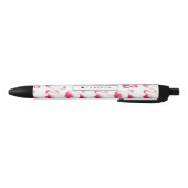 Waterverf Roze Flamingo patroon Gepersonaliseerd Zwarte Inkt Pen (Bodem)