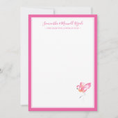Waterverf Roze Flamingo Personal Stationery Notitiekaartje (Voorkant)