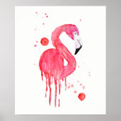 Waterverf Roze Flamingo Poster (Voorkant)