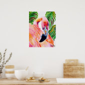 Waterverf Roze Flamingo Poster (Keuken)