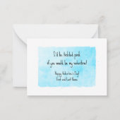 Waterverf Roze Flamingo School Valentijnsdag Notitiekaartje (Achterkant)