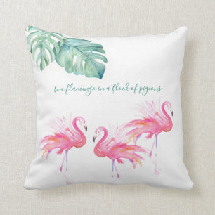 Waterverf Roze Flamingo Sierkussen
