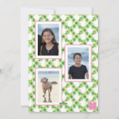 Waterverf Roze Flamingo Strand Kerstfoto Feestdagenkaart (Achterkant)