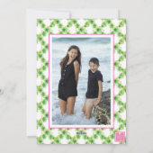 Waterverf Roze Flamingo Strand Kerstfoto Feestdagenkaart (Achterkant)