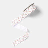 Waterverf Roze Flamingo Strand Kerstmis Grosgrain Lint (Achterkant)