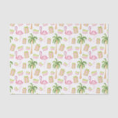 Waterverf Roze Flamingo Strand Kerstmis Tissuepapier (Voorkant)