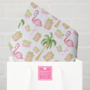 Waterverf Roze Flamingo Strand Kerstmis Tissuepapier