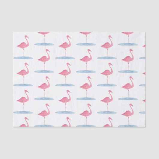Waterverf Roze Flamingo Tissuepapier (Voorkant)